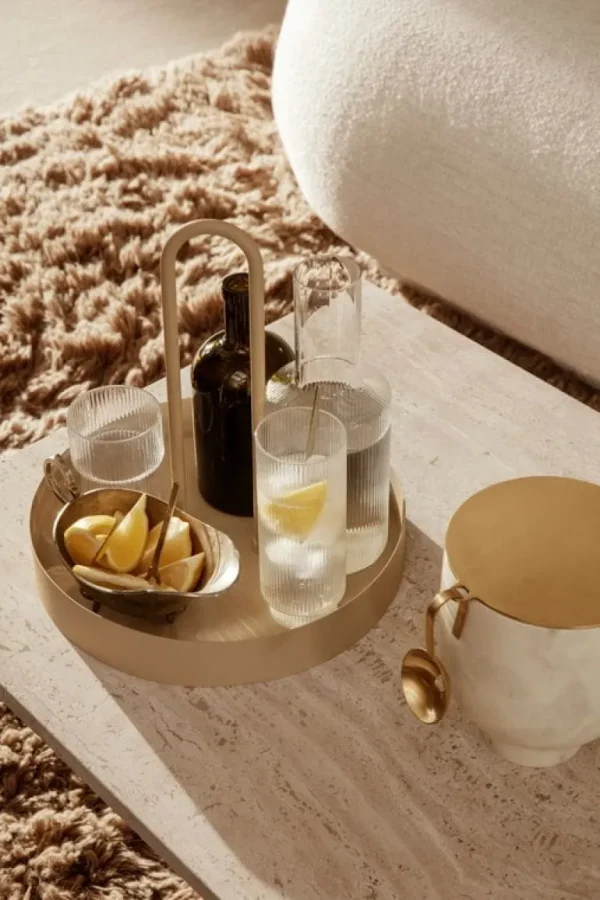 ferm LIVING Ripple glas, 4-pack, ofärgad