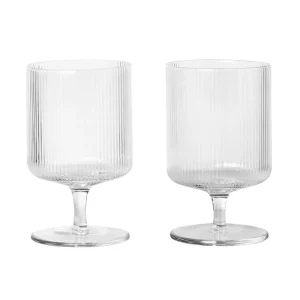 ferm LIVING Ripple vinglas, 2 st, genomskinlig