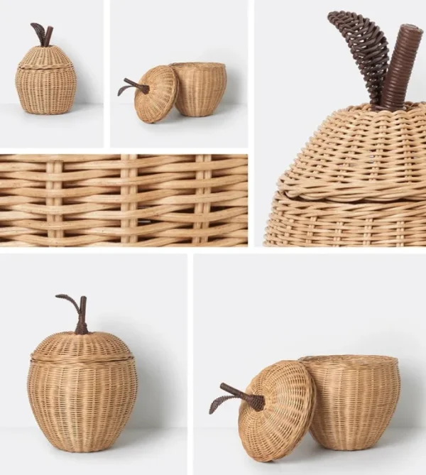 Barn ferm LIVING Small Apple flätad korg