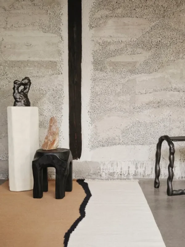 ferm LIVING Soil Kelim-matta, 170 x 240 cm, mörk sand - off-white