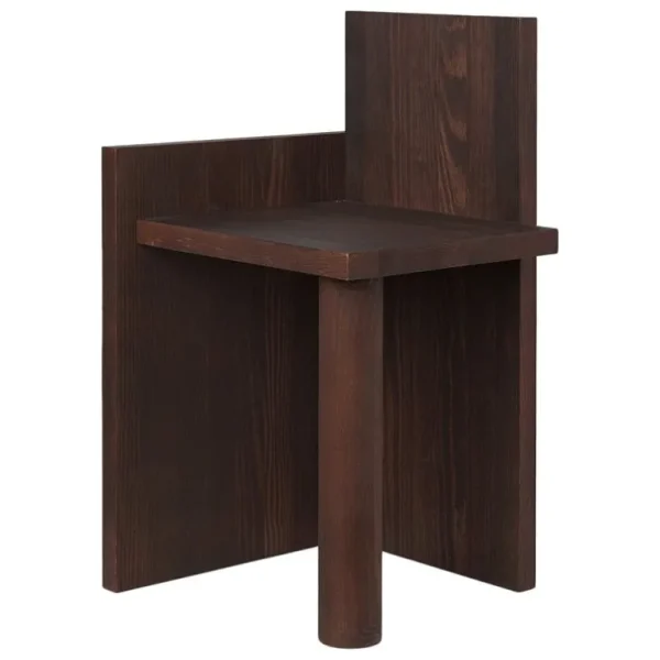 ferm LIVING Uta Piece sidobord/pall, mörk oljad furu