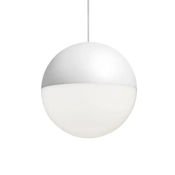 Flos String Light Sphere Head lampa, 12 m kabel, vit