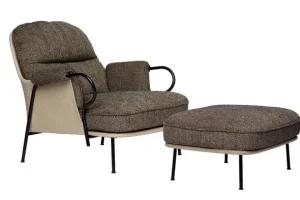 Fogia Lyra fåtölj, svart stål - brun Kvadrat Safire 0001