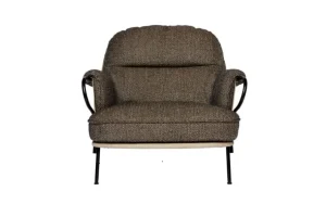 Fogia Lyra fåtölj, svart stål - brun Kvadrat Safire 0001
