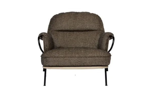 Fogia Lyra fåtölj, svart stål - brun Kvadrat Safire 0001