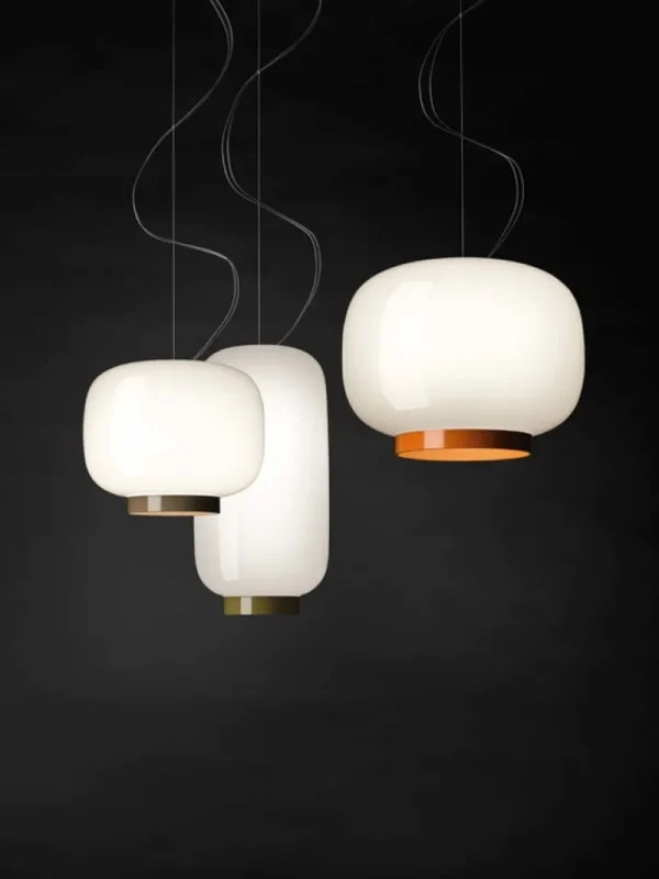 Foscarini Chouchin Reverse 3 pendellampa, vit - grå