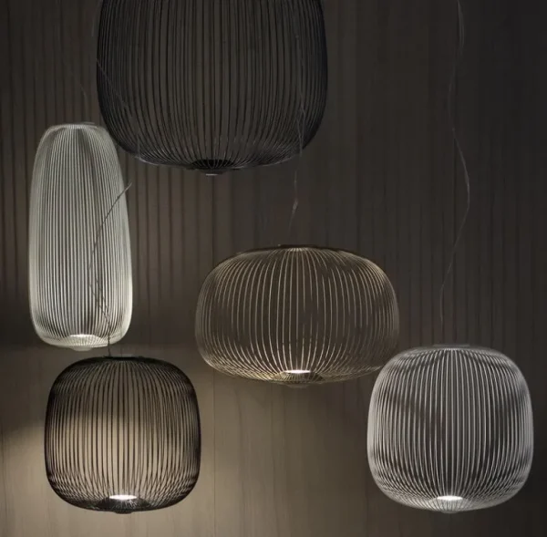 Foscarini Spokes 1 pendellampa, dimbar, vit
