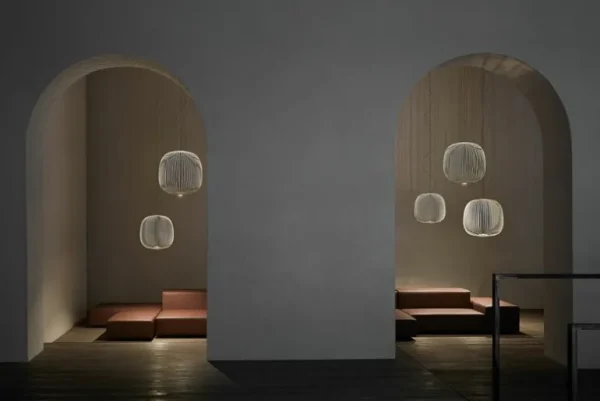Foscarini Spokes 2 Piccola hänglampa, dimbar, vit