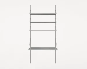 Frama Shelf Library H1852 vägghylla med skrivbord, rostfritt stål