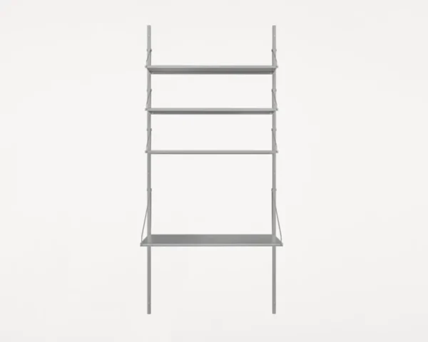 Frama Shelf Library H1852 vägghylla med skrivbord, rostfritt stål