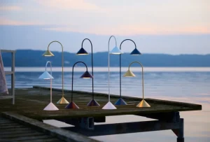 Frandsen Gras, portabel bordslampa, 72 cm, mässing