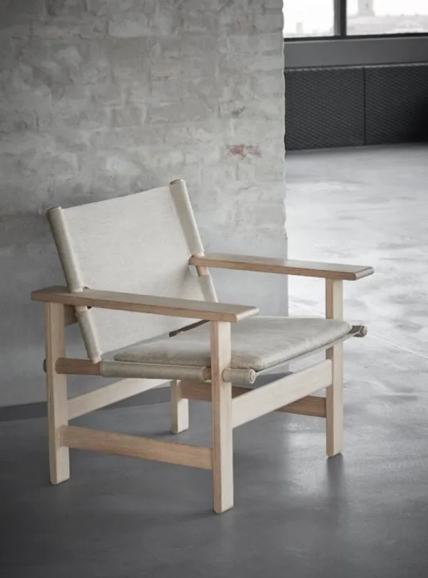Fredericia Canvas stol med sittdyna, såpad ek - naturell canvas