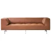 Fredericia Delphi 2-sits soffa, borstad aluminium - cognac läder Max 95