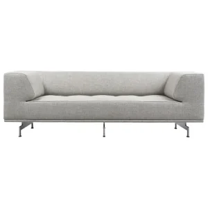 Fredericia Delphi 2-sits soffa, borstad aluminium - grå Bardal 220