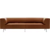 Fredericia Delphi 3-sits soffa, borstad aluminium - cognac läder Max 95