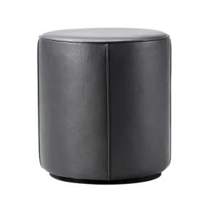 Fredericia Mono sittpuff 39 cm, svart läder