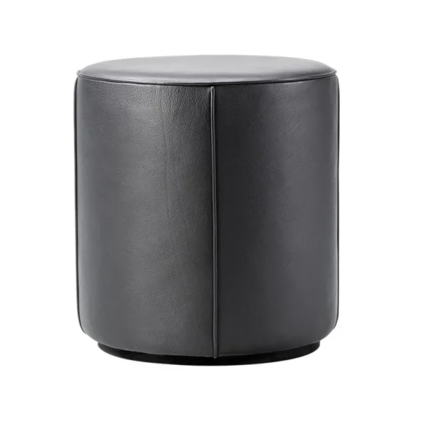 Fredericia Mono sittpuff 39 cm, svart läder