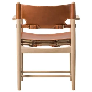 Fredericia The Spanish Dining Chair stol med armstöd, konjaksfärgat läder