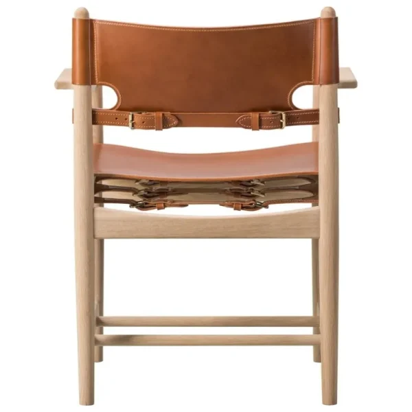 Fredericia The Spanish Dining Chair stol med armstöd, konjaksfärgat läder