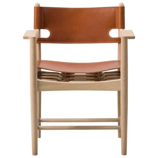 Fredericia The Spanish Dining Chair stol med armstöd, konjaksfärgat läder