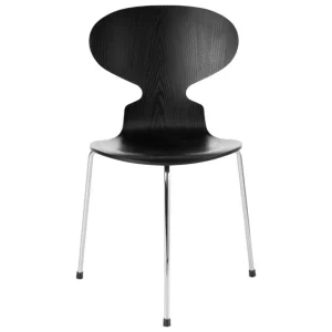 Fritz Hansen Ant stol 3100, 3 ben, svart ask - krom