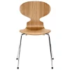 Fritz Hansen Myrstol 3101, klarlackad alm - krom