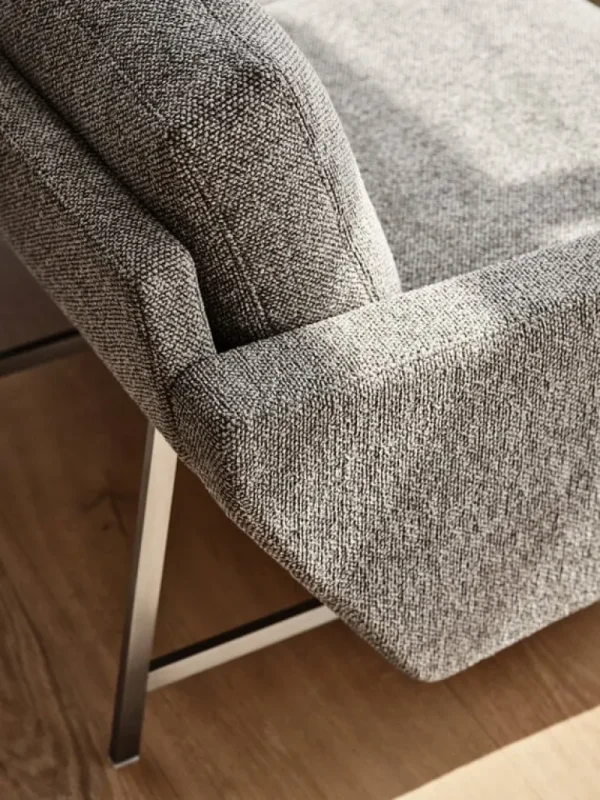 Fritz Hansen PL114 Lissoni hörnsoffa, höger, matt polerat stål - Moss 015