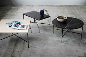 Fritz Hansen Planner MC300 soffbord, cirkulärt, svart - marmor Charcoal