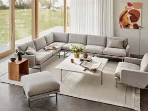 Fritz Hansen PL110S Lissoni ottoman, mattpolerat stål - Clay 0012
