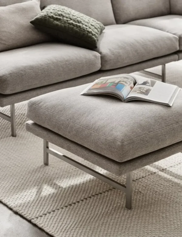 Fritz Hansen PL110S Lissoni ottoman, mattpolerat stål - Clay 0012