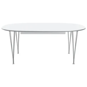 Fritz Hansen Superellipse utdragbart bord, krom - vit laminat