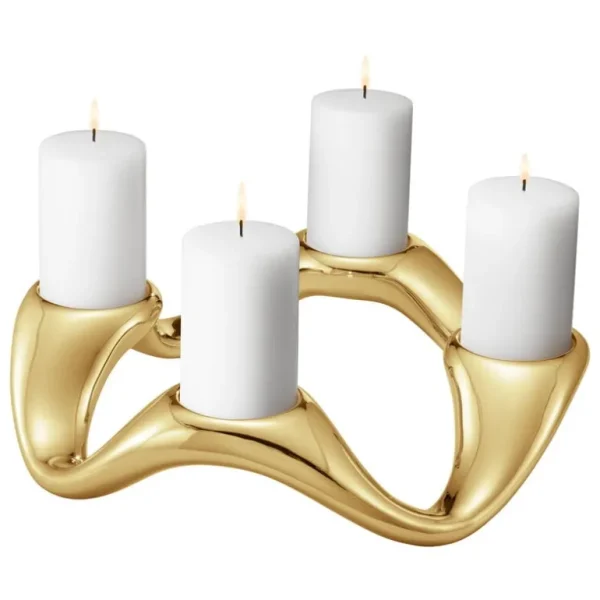 Georg Jensen Cobra ljushållare, rund, guld