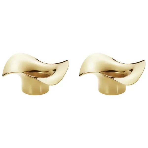 Georg Jensen Cobra värmeljushållare, 2 st, guld