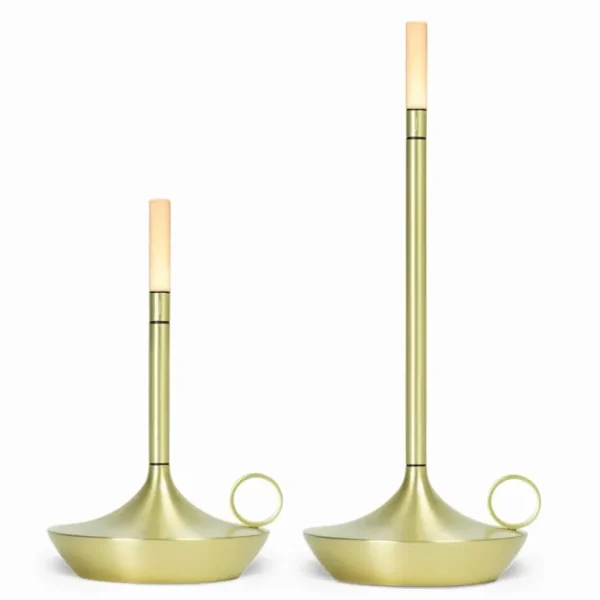 Graypants Wick S bärbar bordslampa, mässing