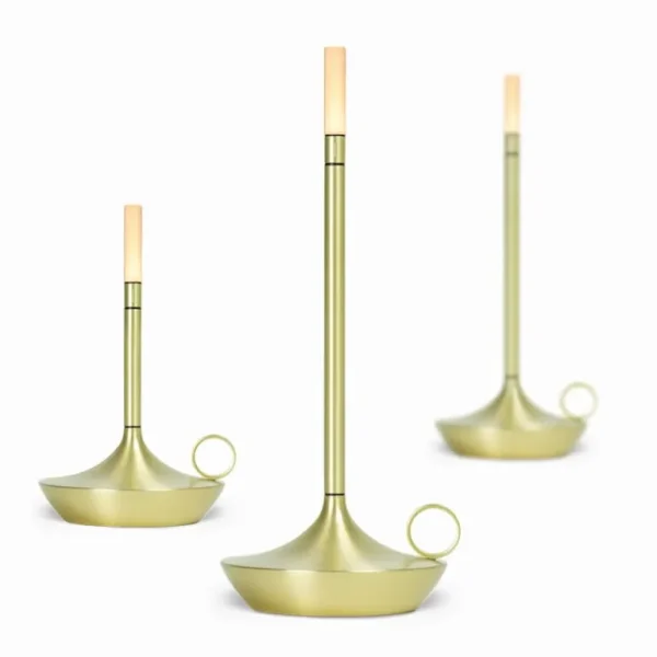 Graypants Wick S bärbar bordslampa, mässing