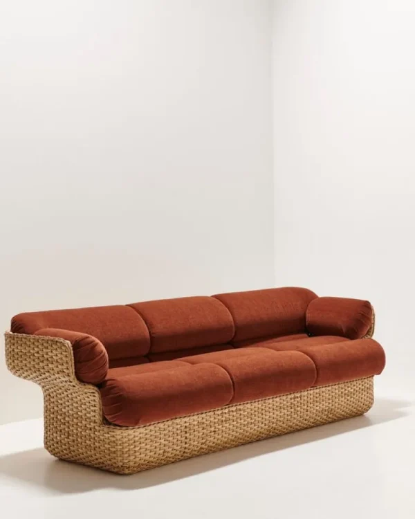 GUBI Basket soffa, 3-sits, rotting - Belsuede Special FR 133