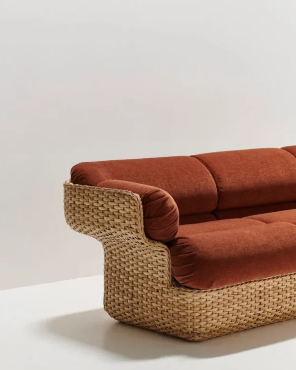 GUBI Basket soffa, 3-sits, rotting - Belsuede Special FR 133