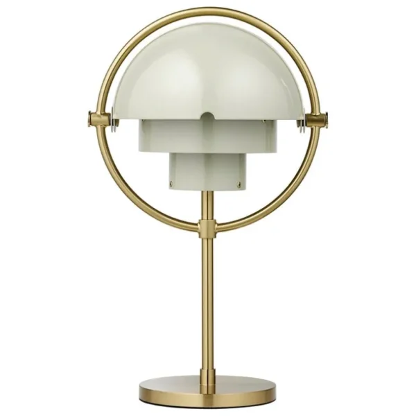GUBI Multi-lite bärbar bordslampa, mässing - pastellgrå