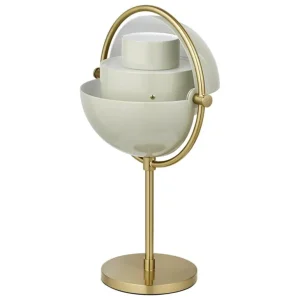 GUBI Multi-lite bärbar bordslampa, mässing - pastellgrå