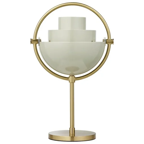 GUBI Multi-lite bärbar bordslampa, mässing - pastellgrå