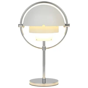 GUBI Multi-Lite bärbar bordslampa, krom - vit