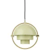 GUBI Multi-Lite pendellampa, liten, mässing - desert sage