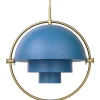 GUBI Multi-Lite pendellampa, mässing - blå