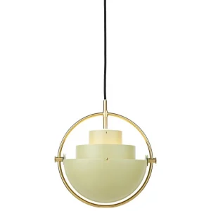 GUBI Multi-Lite pendellampa, liten, mässing - desert sage