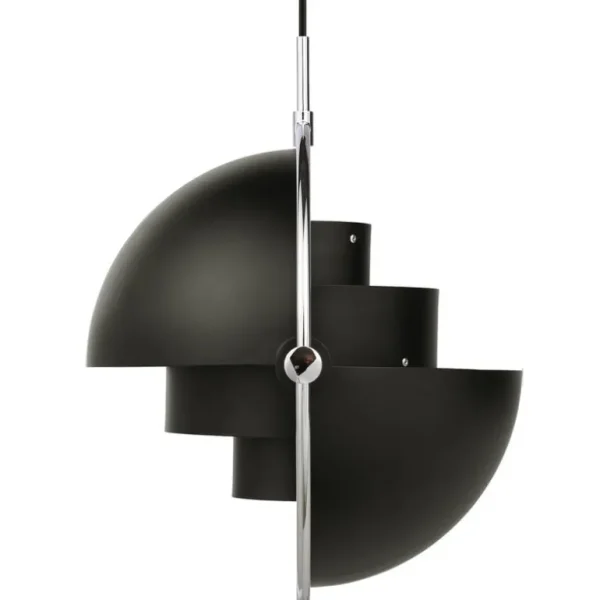 GUBI Multi-Lite pendellampa, krom - svart