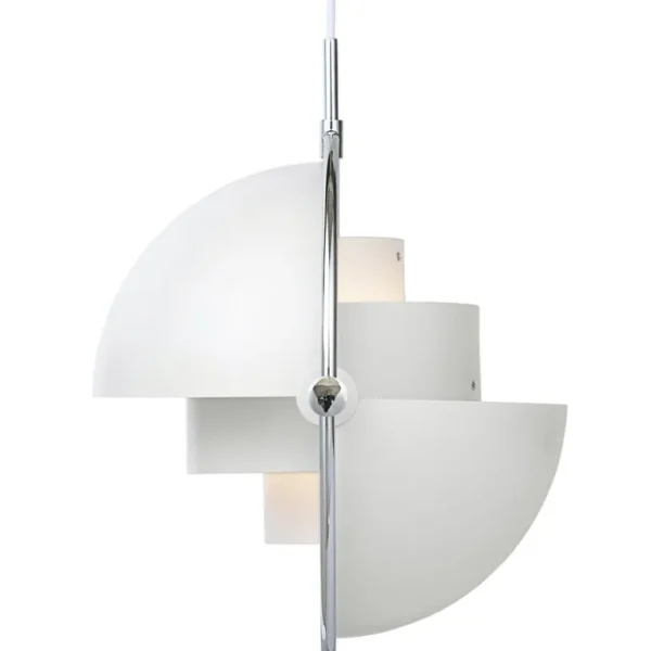 GUBI Multi-Lite pendellampa, krom - vit