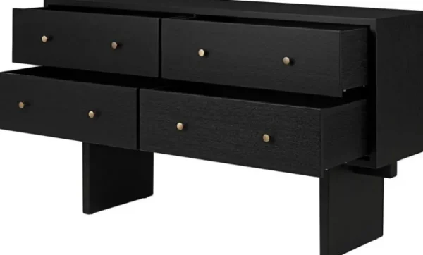 GUBI Private sideboard, svart / brunbetsad ek