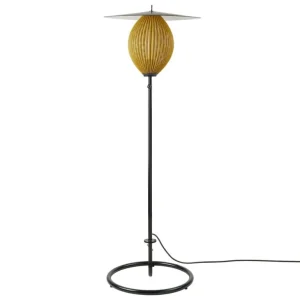 GUBI Satellite Outdoor golvlampa, svart - mustard gold