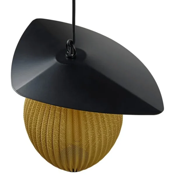 GUBI Satellite Outdoor pendellampa, 27 cm, svart - mustard gold