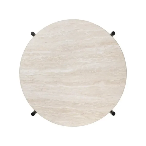 GUBI TS Outdoor sidobord, 40 cm, svart - vit travertin